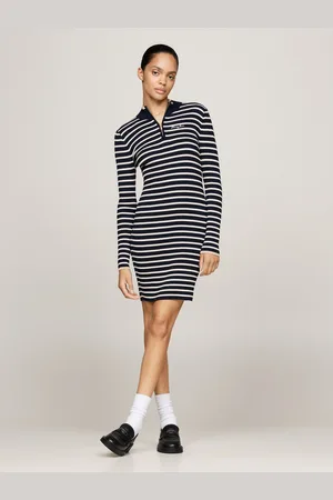 Tommy Hilfiger Gebreide jurk TJW METALLIC TIP ZIP SWTR DRESS
