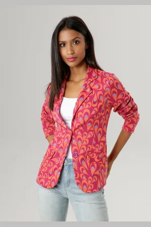 Aniston Korte blazer met fantasierijk jacquardmotief