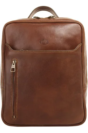 Piké Laptoprugzak echt leer, made in italy