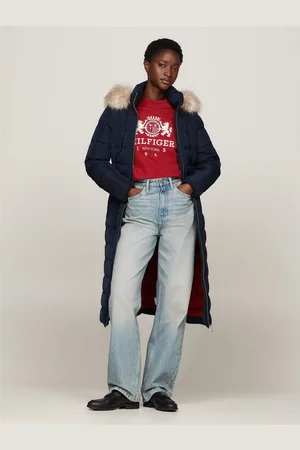 Tommy Hilfiger Gewatteerde jas HERITAGE DOWN TYRA MAXI WITH FUR