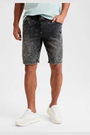Buffalo Jeansshort knielange, elastische instap-bermuda, korte broek in moonwashed