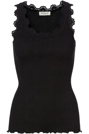 Rosemunde Tanktop Babette Silk Top prachtige vintage kantafwerking aan hals en bandjes