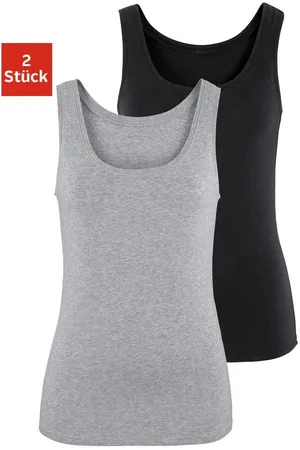 vivance collection Tanktop Elastische katoenkwaliteit gemaakt van elastische katoenen stof, strandtop (Set van 2)