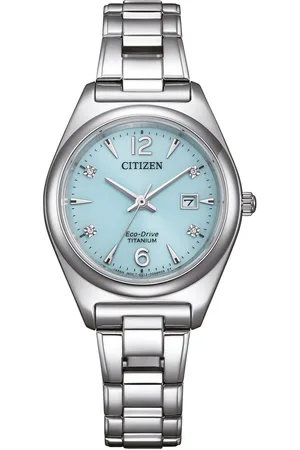 Citizen Solarhorloge EW2601-81L Horloge, dameshorloge, titanium, datum, saffierglas
