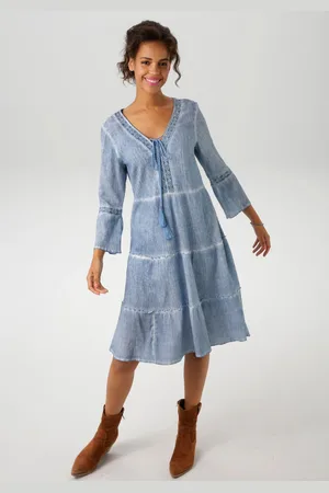 Aniston Tuniekjurk met uitgebreide kantversiering (Met jersey onderjurk)