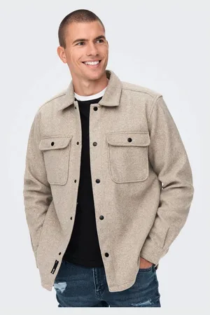Only & Sons Overhemd met lange mouwen ONSASH OVR WOOLEN LOOK PKT LS SHIRT NOOS