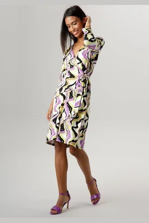 Aniston Jerseyjurk met striklint in de taille