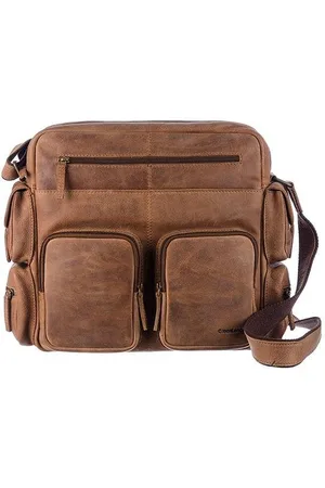 Greenland Messenger Bag Montenegro van echt leer met praktische voorvakken