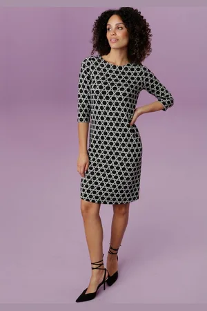 Aniston Jerseyjurk met elegant cirkelpatroon