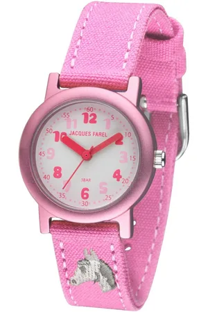 JACQUES FAREL Kwartshorloge ORG 8821, Paardenhorloge Kinderhorloge, meisjeshorloge, ideaal ook als cadeau, met paardenmotief
