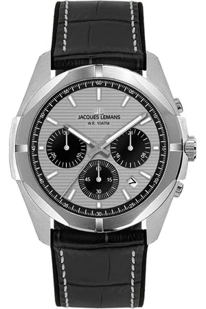 Jacques Lemans Chronograaf Monte Carlo Quartz horloge, armbanduhr, herenhorloge, datum, leren band