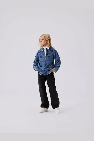 NAME IT Wijde jeans NKFROSE HW WIDE CARGO JEANS 6190-BS NOOS