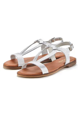 Lascana Sandalen Zomerschoen Sandalette, zomerschoen van hoogwaardig leer in metallic-look