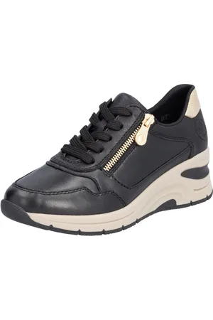 Rieker Sneakers met sleehak , vrijetijdsschoen, lage schoen, veterschoen met rits, smalle vorm