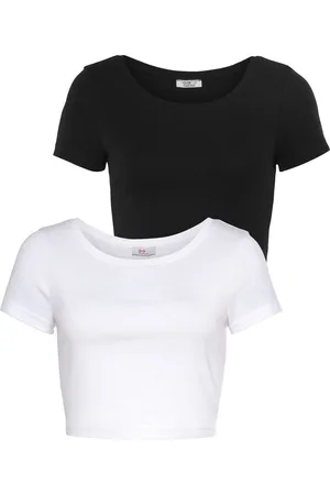 FLASHLIGHTS Shirt met korte mouwen korte mouwen, van katoen, fijn ribstof, in praktische verpakking (set, 2-delig, 2 stuks)