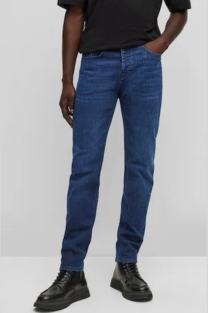 HUGO BOSS Regular fit jeans Taber BC-P-1 met leren badge
