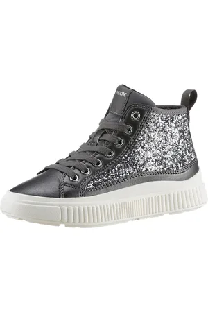 Geox Sneakers J LAQUINNY GIRL D High top sneaker, veterschoenen, vrijetijdsschoen met plateausool