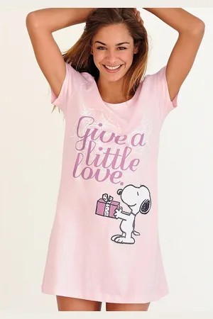 Peanuts Nachthemd met snoopy-print in minilengte