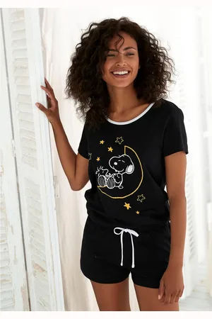 Peanuts Shortama met snoopy printmotief (2-delig, 1 stuk)
