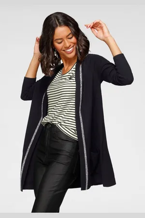 Laura Scott Cardigan met capuchon en sierband aan de voorste rand