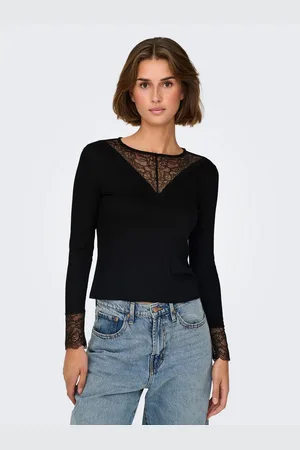 JDY Kanten shirt ROXY L/S LACE TOP JRS NOOS