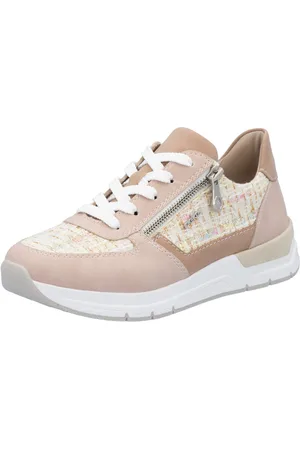 Rieker Sneakers met sleehak lage schoen, vrijetijdsschoen, casual veterschoen in materialenmix