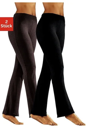 Vivance Jazzpants met licht uitlopende pijpen, loungewear (2-delig, Set van 2)