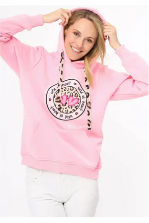 Zwillingsherz Hoodie met "wild at heart"-opdruk en bindbandjes in leeuwlook