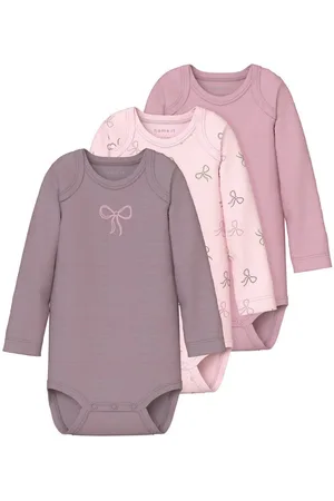 NAME IT Body met lange mouwen NBFBODY 3P LS BARELY PINK BOW NOOS (set, 3-delig)