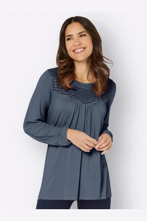 Classic Basics Kanten Shirt met lange mouwen (1-delig)