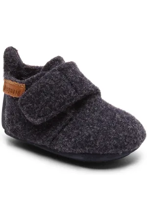 Bisgaard Pantoffels Baby Wool Wagen schoen, babyschoen, instapschoen met klittenbandsluiting