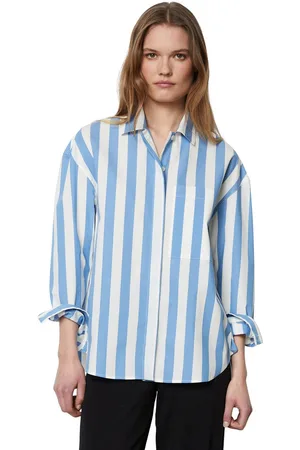Marc O’ Polo Blouse met lange mouwen met verborgen knoopsluiting, modetrend voor de lente