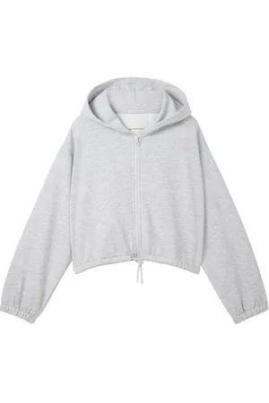 TOM TAILOR Sweatvest Full Zip met koordsluiting in korte vorm