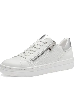 Marco Tozzi Plateausneakers vrijetijdsschoen, lage schoen, veterschoen met reliëf