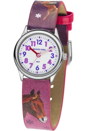 JACQUES FAREL Kwartshorloge HCC 543, met paardenmotief Polshorloge, kinderhorloge, meisjeshorloge, ideaal ook als cadeau
