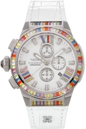 Hämmer Chronograaf Glorious Quartzhorloge, dameshorloge, datum, stopwatchfunctie, saffierglas, leren band