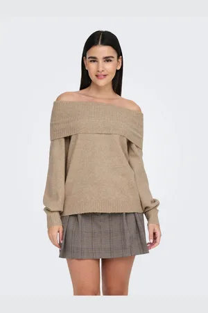 ONLY Trui met carmenhals ONLJEANETT LIFE L/S OFF SHOULDER CC KNT