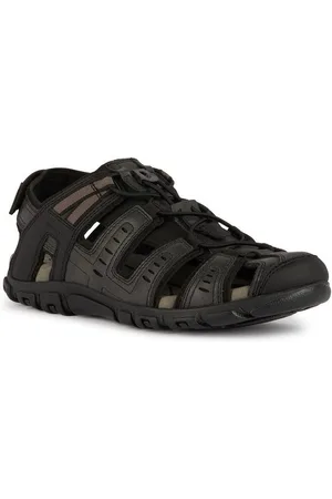 Geox Sandalen UOMO SANDAL STRADA C , zomerschoen, klittenbandschoen, outdoorsandaal, met leren voetbed
