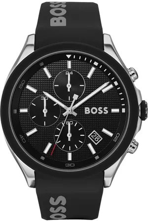 HUGO BOSS Chronograaf Velocity Quartz horloge, herenhorloge, armbanduhr, stopfunctie, siliconen band