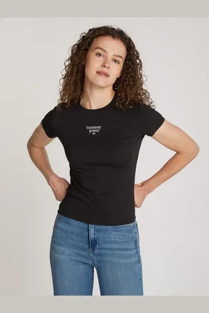 Tommy Hilfiger T-shirt TJW SLIM ESSENTIAL LOGO1 TEE EXT in grote maten met logo-opschrift