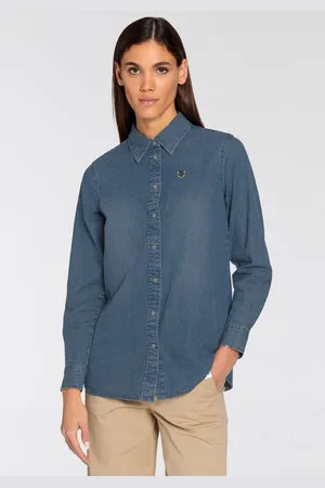 DELMAO Jeans blouse in klassieke stijl