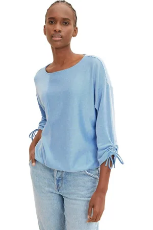 TOM TAILOR Shirt met 3/4 mouwen in fijne rib-look