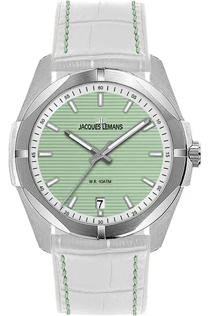 Jacques Lemans Kwartshorloge Monte Carlo Polshorloge, dameshorloge, datum, luminescerende wijzers, leren armband