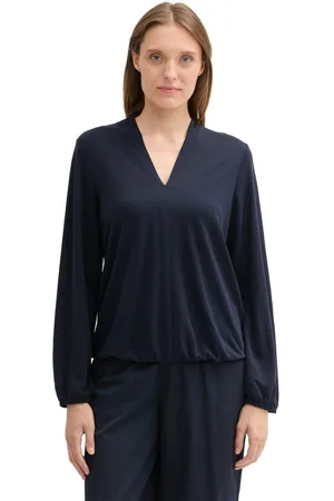 TOM TAILOR Shirt met lange mouwen met v-hals
