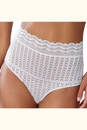 QS by s.Oliver High-waist-slip van grafische kan in transparante look