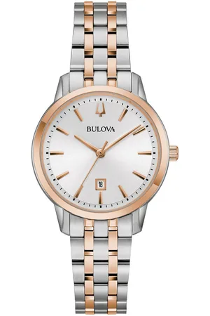 BULOVA Kwartshorloge Polshorloge, dameshorloge, roestvrijstalen armband, luminescerende wijzers, datum