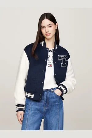 Tommy Hilfiger Bomberjack met streep detail, geborduurd logo