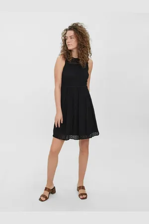 VERO MODA Mini-jurk VMHONEY LACE S/L O-NECK SHORT DRESS WVN