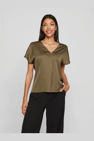 VILA Shirt met V-hals VIELLETTE V-NECK S/S SATIN TOP - NOOS