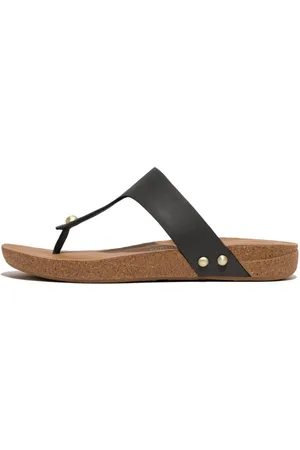 FitFlop Teenslippers IQUSHION LEATHER TOE-POST SANDALS , zomerschoen met iqushion-technologie voor langdurig draagcomfort